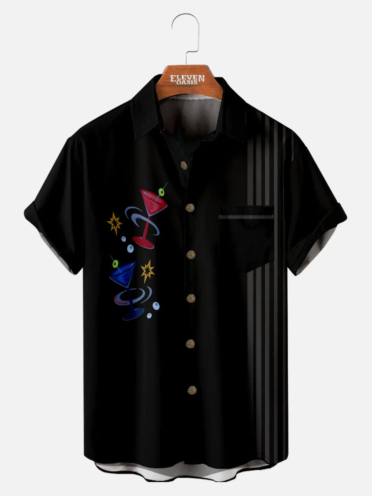 Men's Atomic Cocktail Lounge Short Sleeve Shirt sold by Eleven Oasis