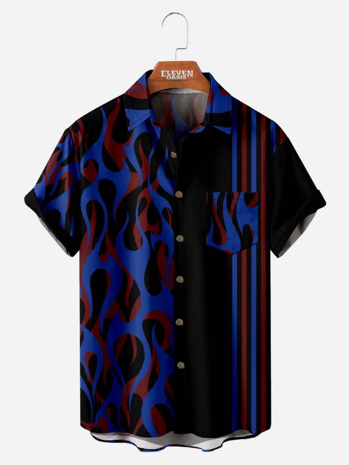 Men's Abstract Stripe Short Sleeve Shirt sold by Eleven Oasis