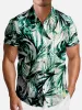 Men's Tropical Jungle Leaf Hawaiian Short Sleeve Shirt sold by Eleven Oasis
