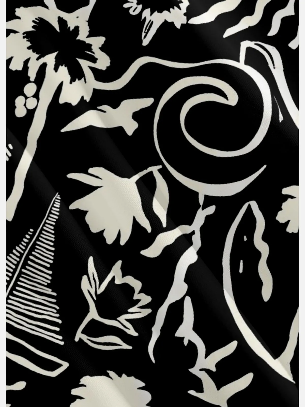 Men's Black and White Tropical Hawaiian Short Sleeve Shirt sold by Eleven Oasis product image thumbnail 4