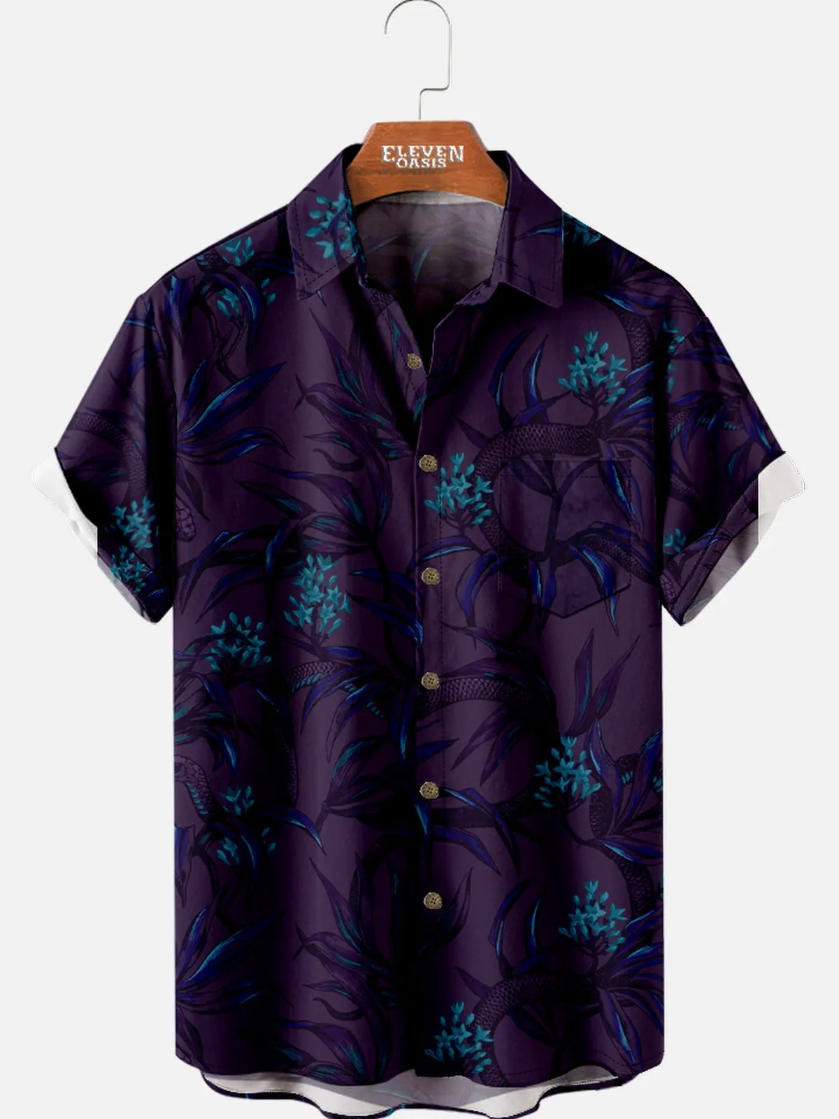 Men's Midnight Floral Short Sleeve Shirt sold by Eleven Oasis