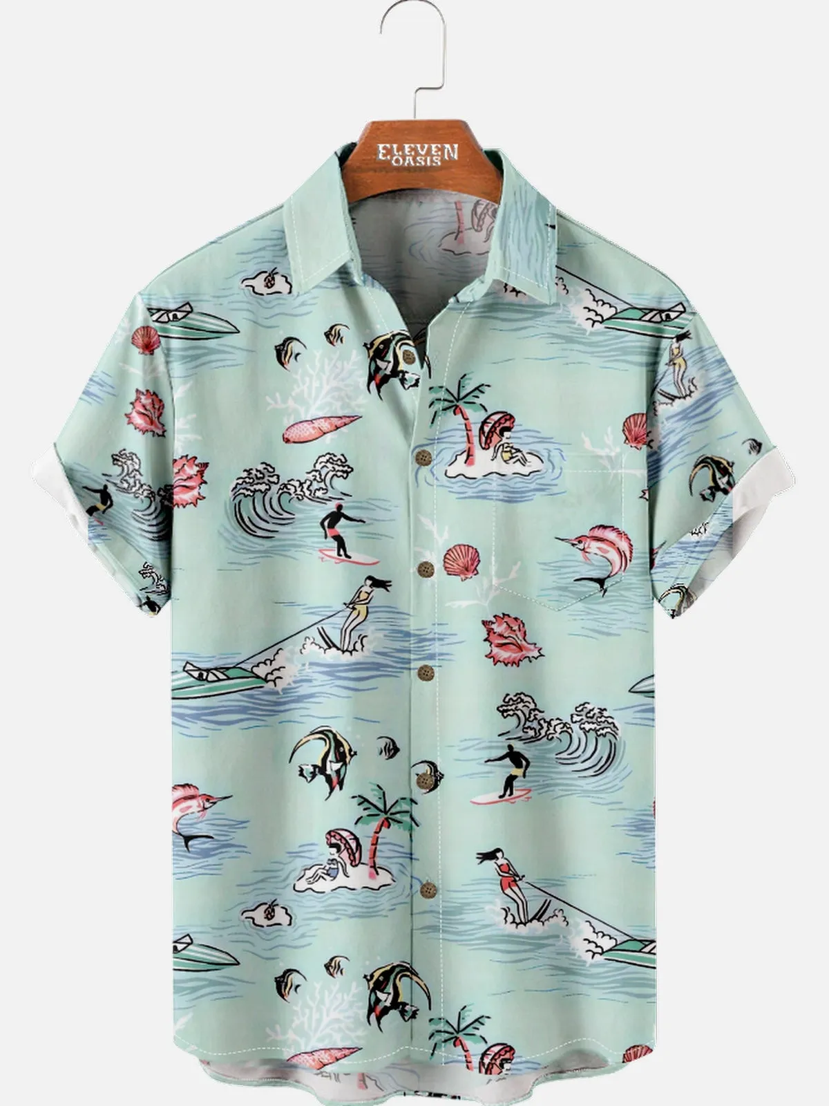 Men's Surf Life Hawaiian Short Sleeve Shirt sold by Eleven Oasis