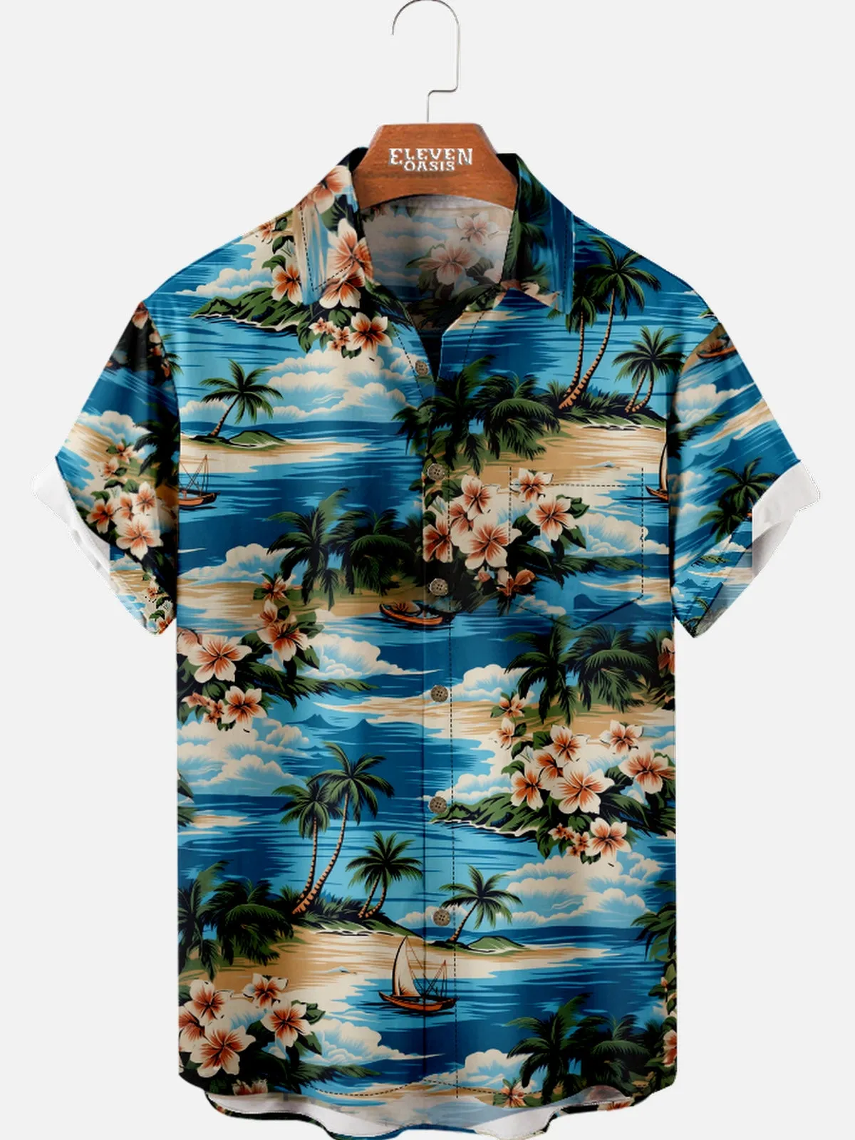 Men's Classic Hawaiian Paradise Short Sleeve Shirt sold by Eleven Oasis