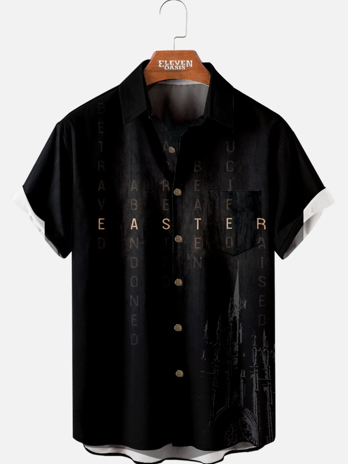 Men's Easter Crossword Puzzle Short Sleeve Shirt sold by Eleven Oasis