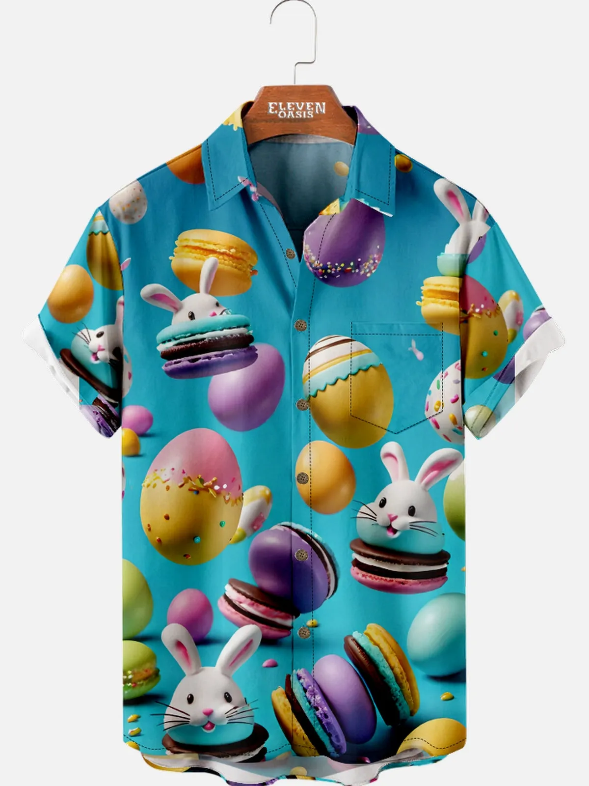 Men's Easter Bunny and Treats Short Sleeve Shirt sold by Eleven Oasis