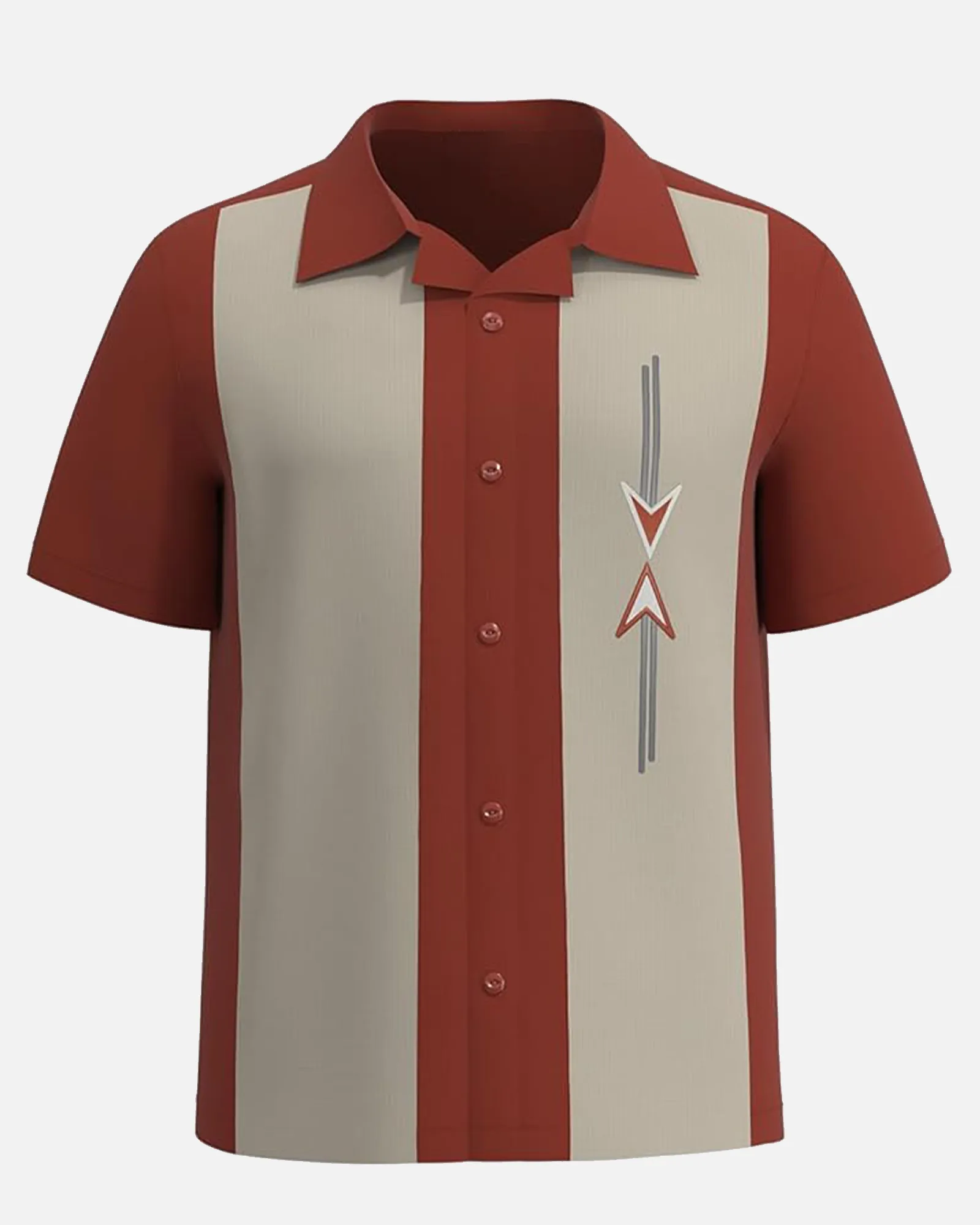 Men's Vintage Cuban Style Bowling Arrow Short Sleeve Shirt sold by Eleven Oasis