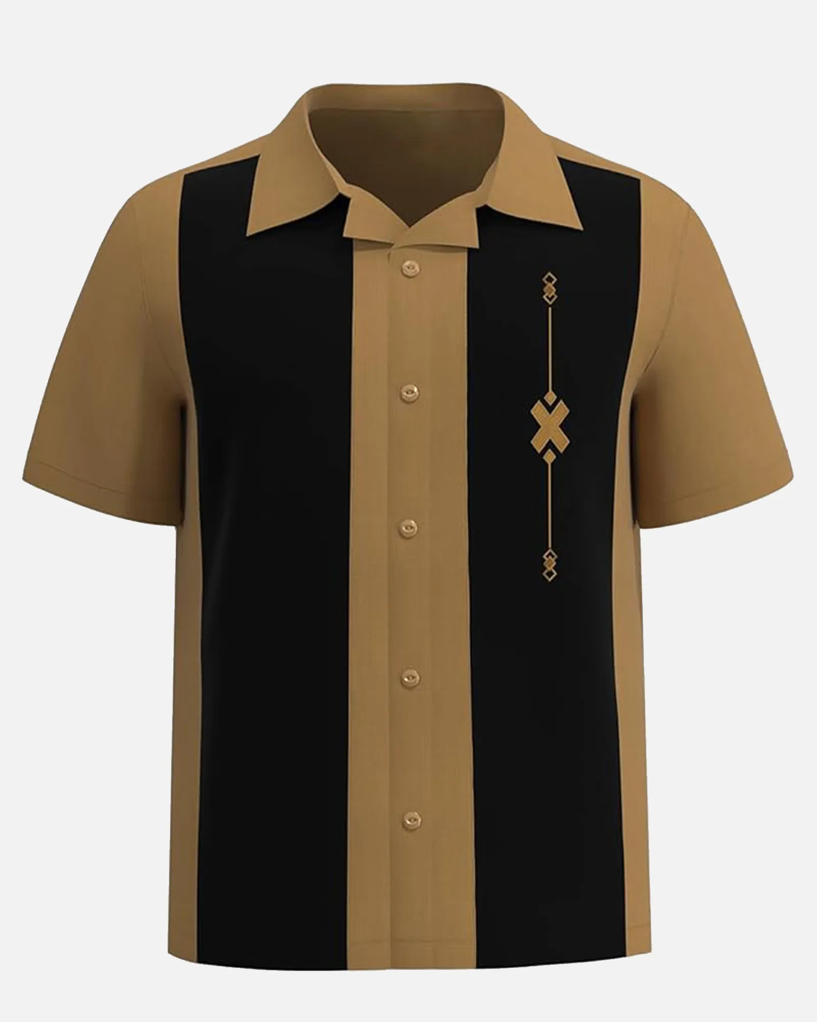 Men's Vintage Cuban Style Bowling X Short Sleeve Shirt sold by Eleven Oasis