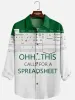 Men's Excel This Call for Spreadsheet Top Navigation Long Sleeve Shirt sold by Eleven Oasis