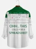 Men's Excel This Call for Spreadsheet Top Navigation Long Sleeve Shirt sold by Eleven Oasis