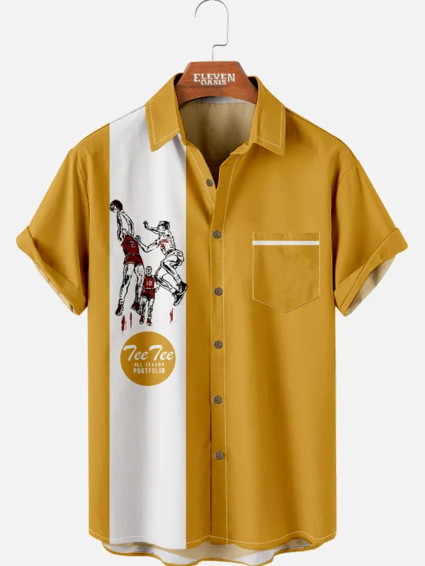 Men's Nostalgia White Stripe Short Sleeve Shirt sold by Eleven Oasis