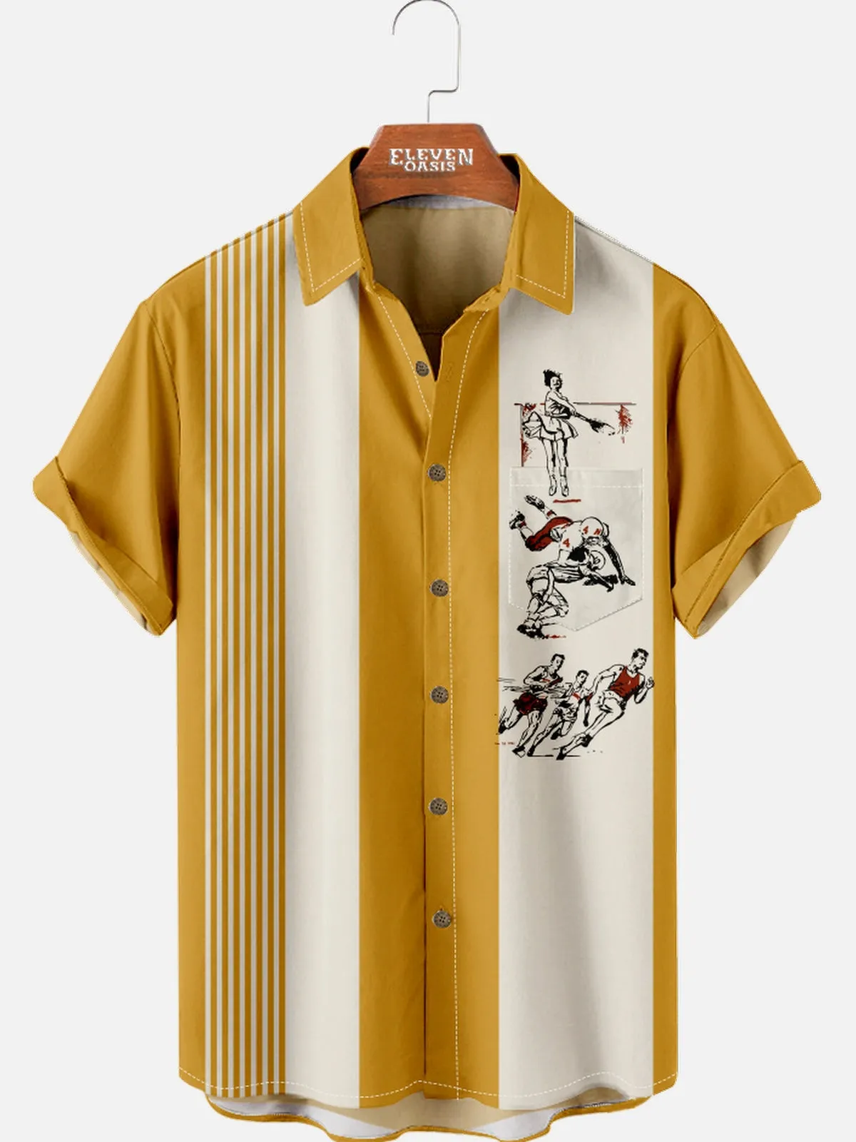 Men's Vintage Pee Chee Sports Panel Short Sleeve Shirt sold by Eleven Oasis