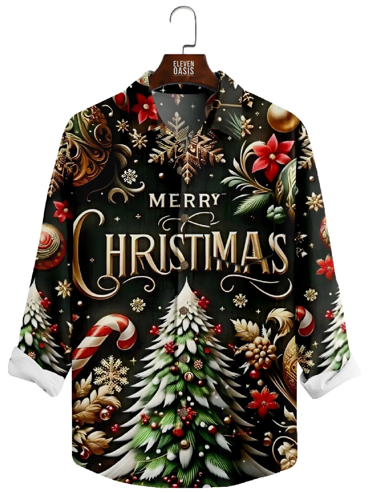 Men's Merry Christmas Ornament Long Sleeve Shirt sold by Eleven Oasis