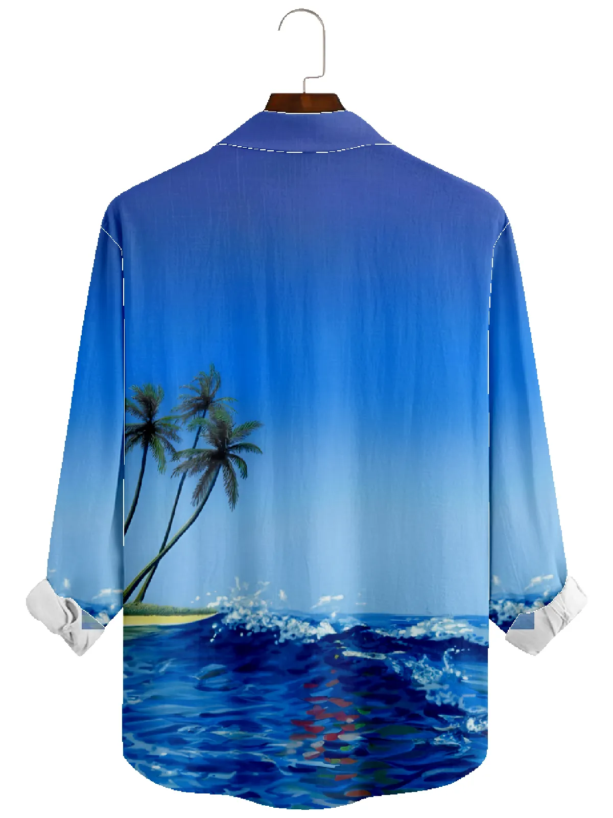 Men's Christmas Santa Surfing Long Sleeve Shirt sold by Eleven Oasis product image thumbnail 2