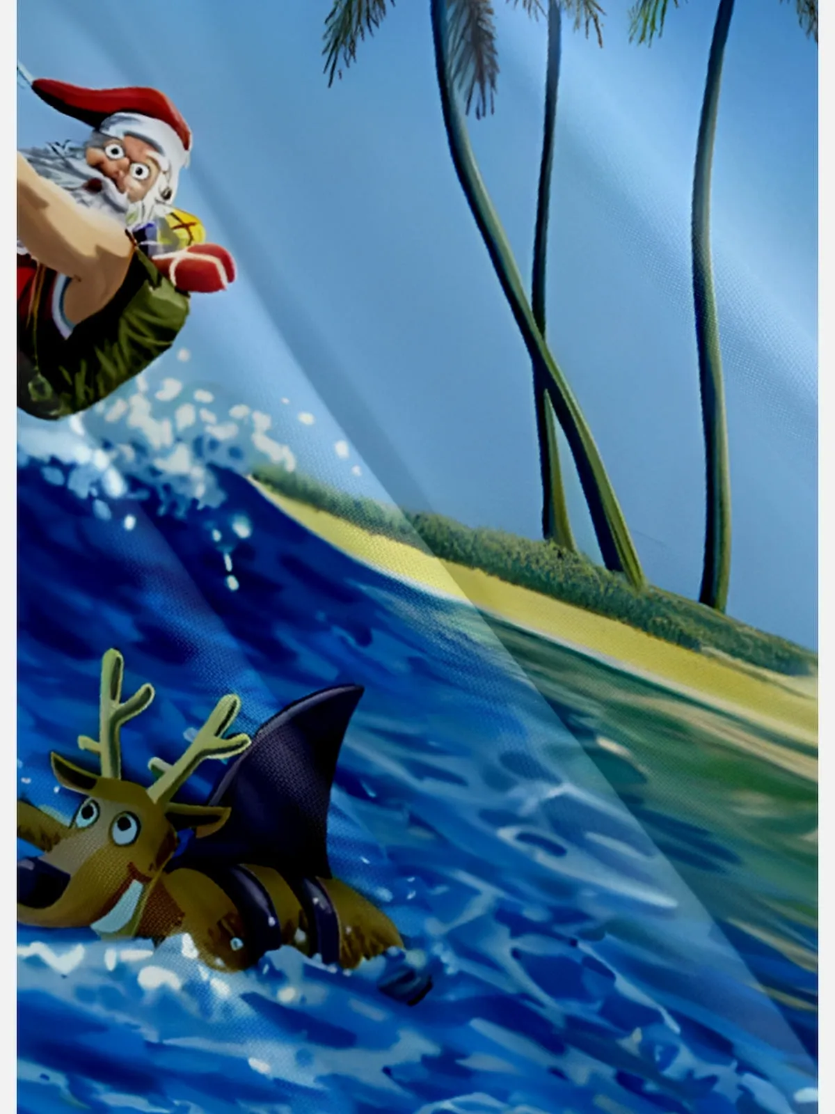 Men's Christmas Santa Surfing Short Sleeve Shirt sold by Eleven Oasis product image thumbnail 4