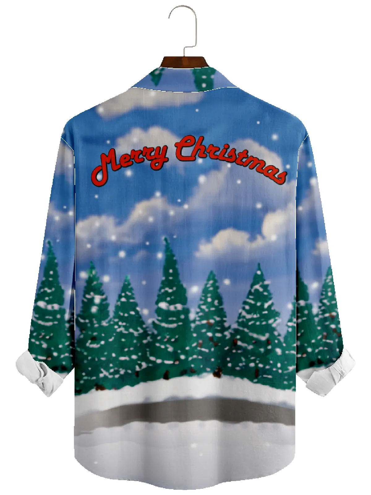 Men's Christmas Santa Riding Motorcycle Long Sleeve Shirt sold by Eleven Oasis product image thumbnail 2
