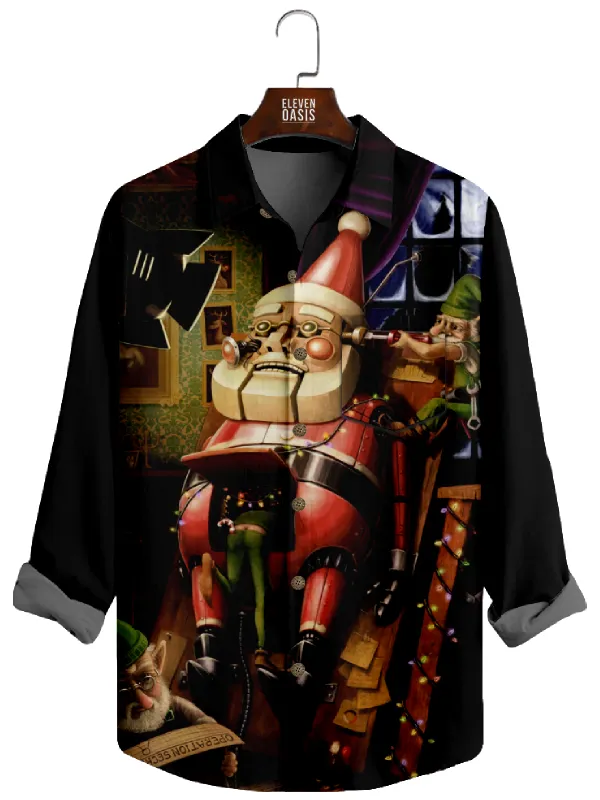 Men's Operation Santa Robot Christmas Long Sleeve Shirt sold by Eleven Oasis