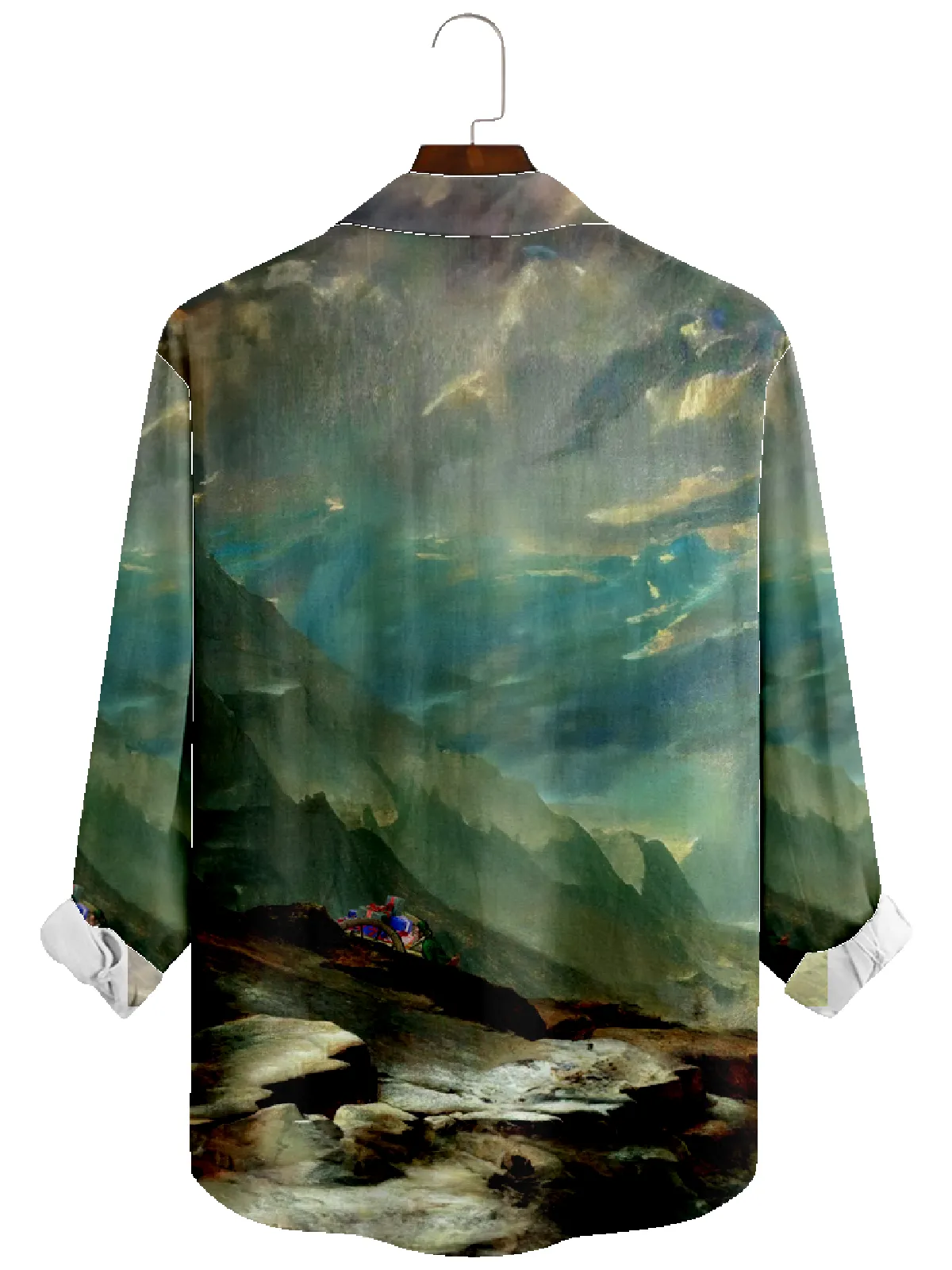 Men's Santa on Reindeer Steed Christmas Long Sleeve Shirt sold by Eleven Oasis product image thumbnail 2