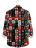 Men's Christmas Patchwork Long Sleeve Shirt sold by Eleven Oasis