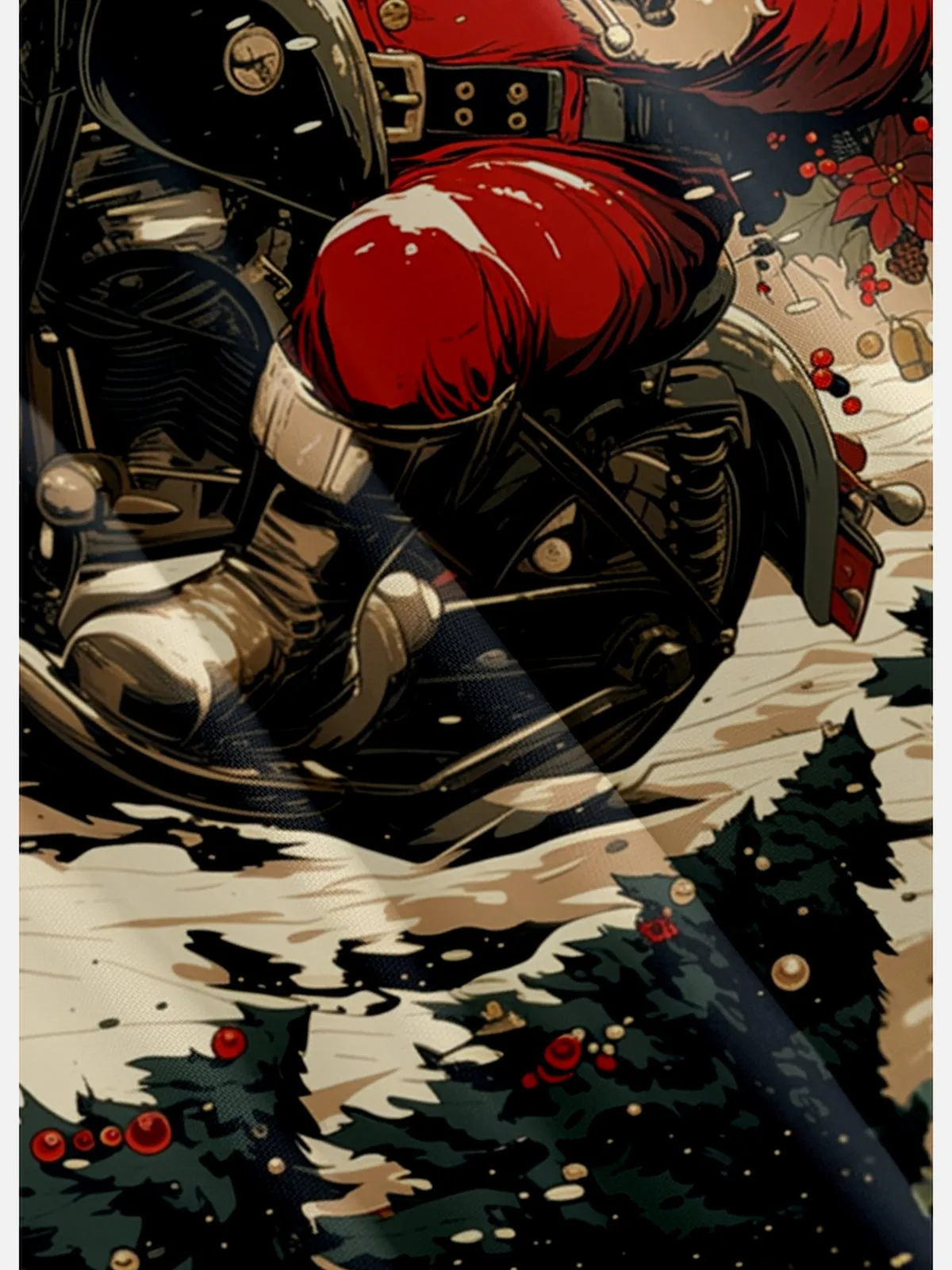 Men's Christmas Santa Riding Motorbike Short Sleeve Shirt sold by Eleven Oasis product image thumbnail 4