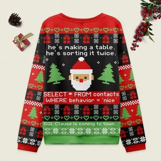 Ugly Christmas Sweater SQL Clause Sweatshirt sold by Eleven Oasis product image thumbnail 2