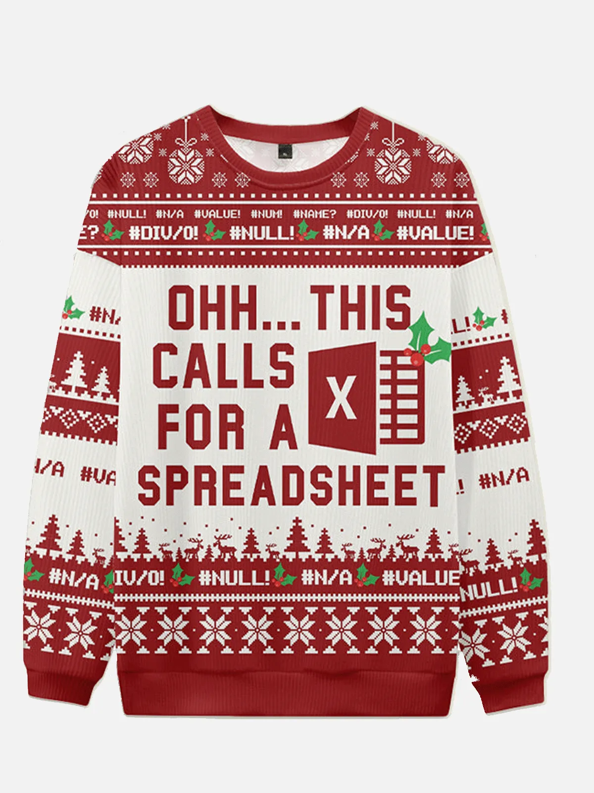 Ugly Christmas Sweater Spreadsheet Excel Spreadsheet Sweatshirt sold by Eleven Oasis product image thumbnail 4