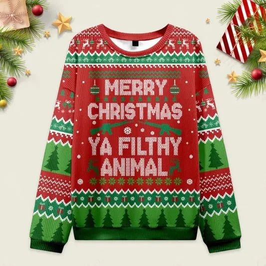 Ugly Christmas Sweater Ya Filthy Animal Sweatshirt sold by Eleven Oasis