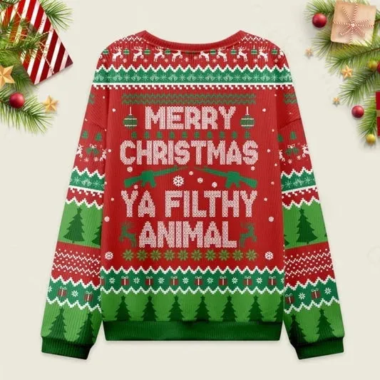 Ugly Christmas Sweater Ya Filthy Animal Sweatshirt sold by Eleven Oasis product image thumbnail 2