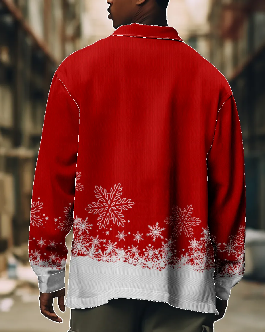Men's Christmas Snowflakes Long Sleeve Shirt sold by Eleven Oasis product image thumbnail 2