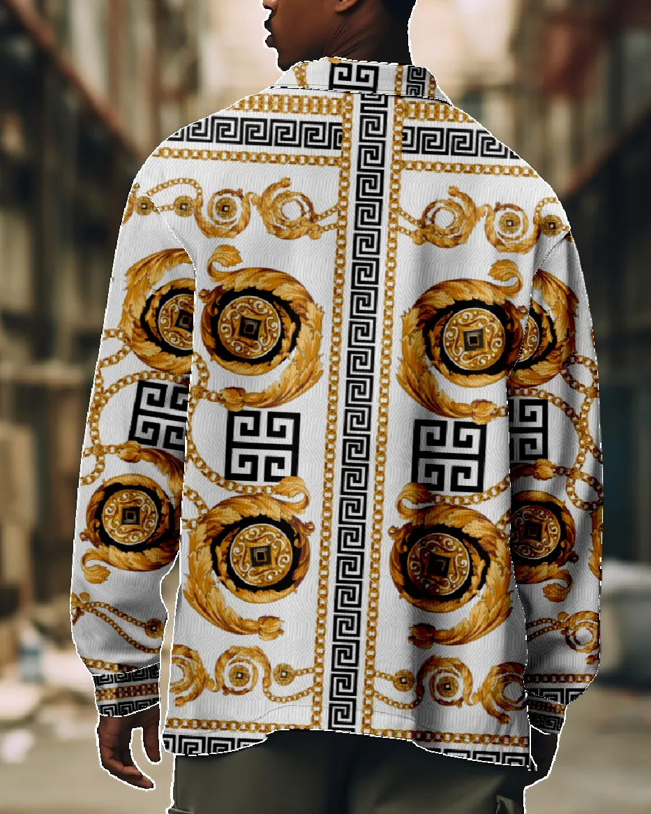 Men's Baroque Chain Pattern Long Sleeve Shirt sold by Eleven Oasis product image thumbnail 2