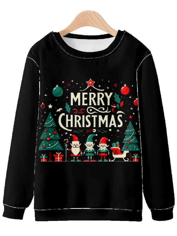 Festive Pixel Art Merry Christmas Elves Sweatshirt sold by Eleven Oasis