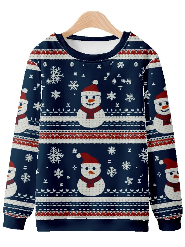 Happy Snowman Festive Christmas Pattern Sweatshirt sold by Eleven Oasis