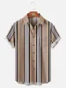 Men's Casual Everyday Striped Short Sleeve Shirt sold by Eleven Oasis