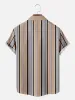 Men's Casual Everyday Striped Short Sleeve Shirt sold by Eleven Oasis