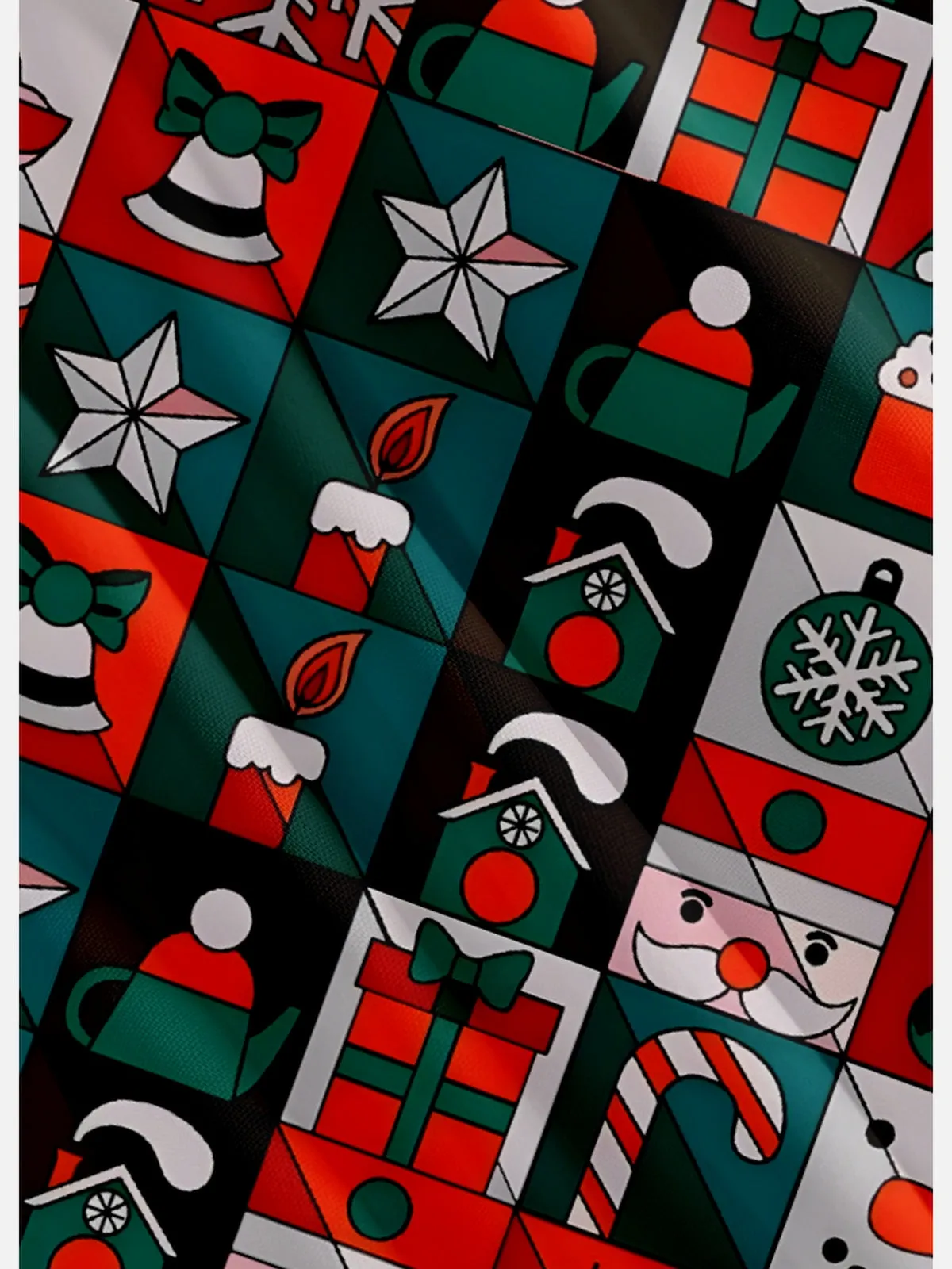 Men's Christmas Patchwork Short Sleeve Shirt sold by Eleven Oasis product image thumbnail 4