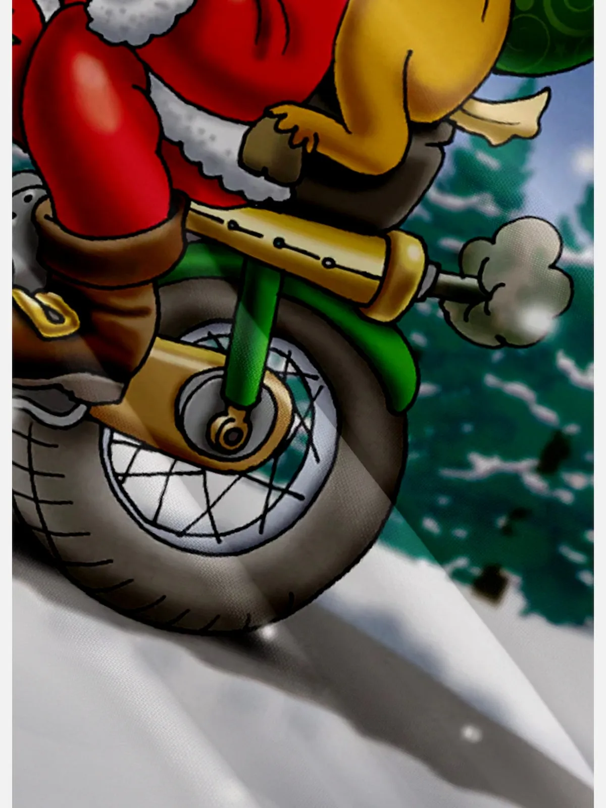 Men's Santa and Rodolphe Now Delivers Presents Via Motorcycle Short Sleeve Shirt sold by Eleven Oasis product image thumbnail 4