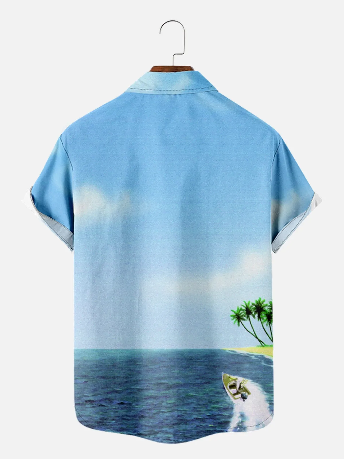 Men's Santa Parasailing Christmas Adventure Short Sleeve Shirt sold by Eleven Oasis product image thumbnail 2