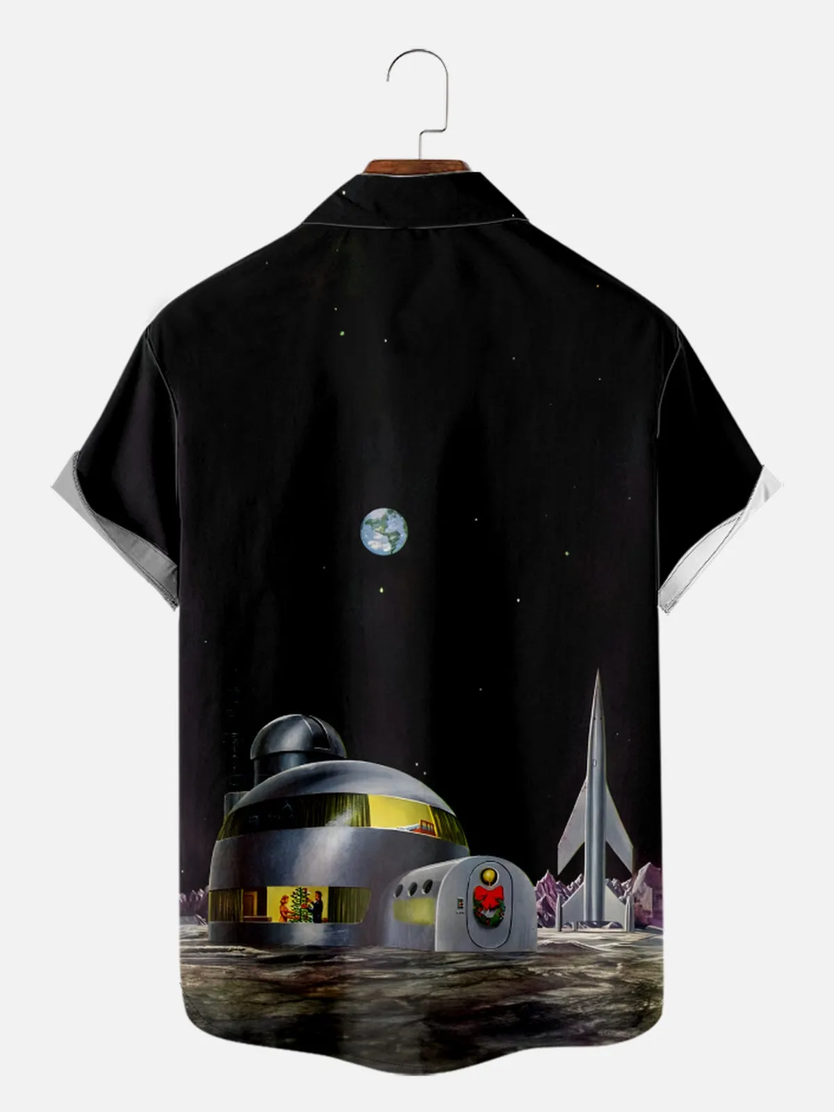 Men's Santa's Galactic Reindeer Christmas Short Sleeve Shirt sold by Eleven Oasis product image thumbnail 2