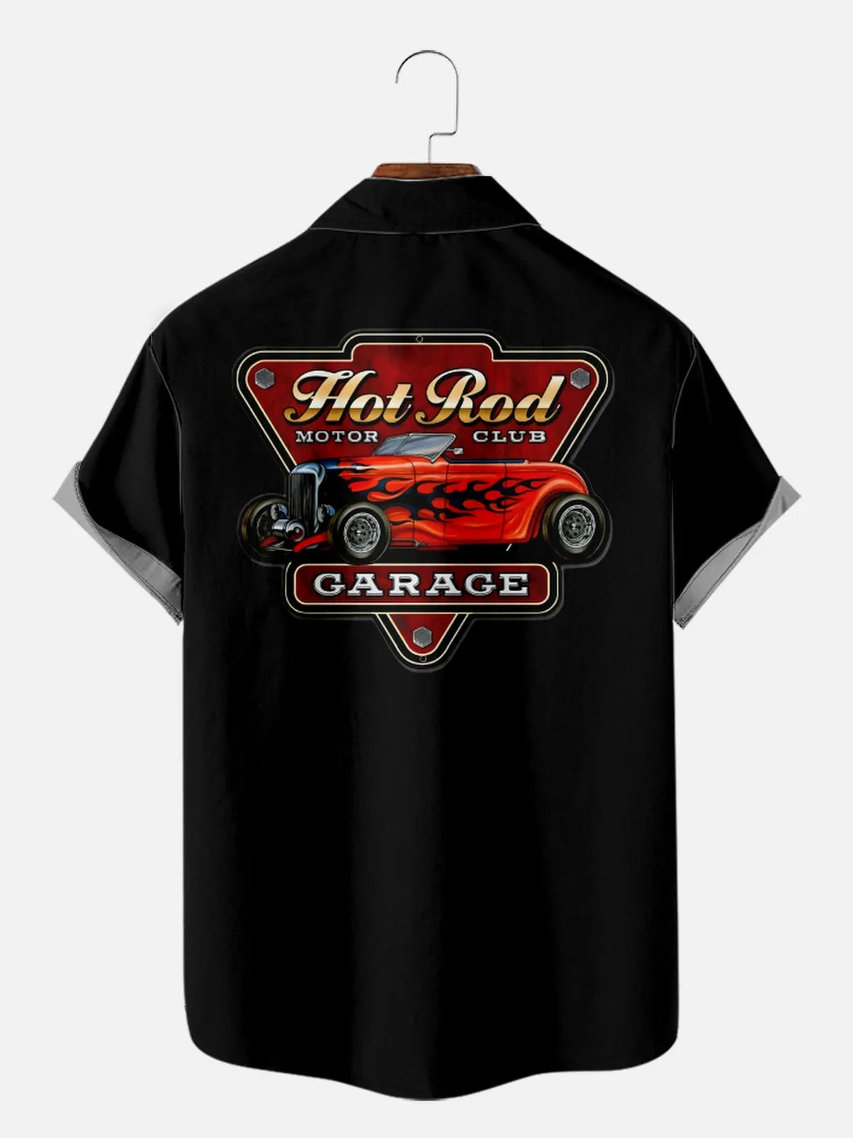 Men's Hot Rod Garage Racing Stripe Short Sleeve Shirt sold by Eleven Oasis product image thumbnail 2
