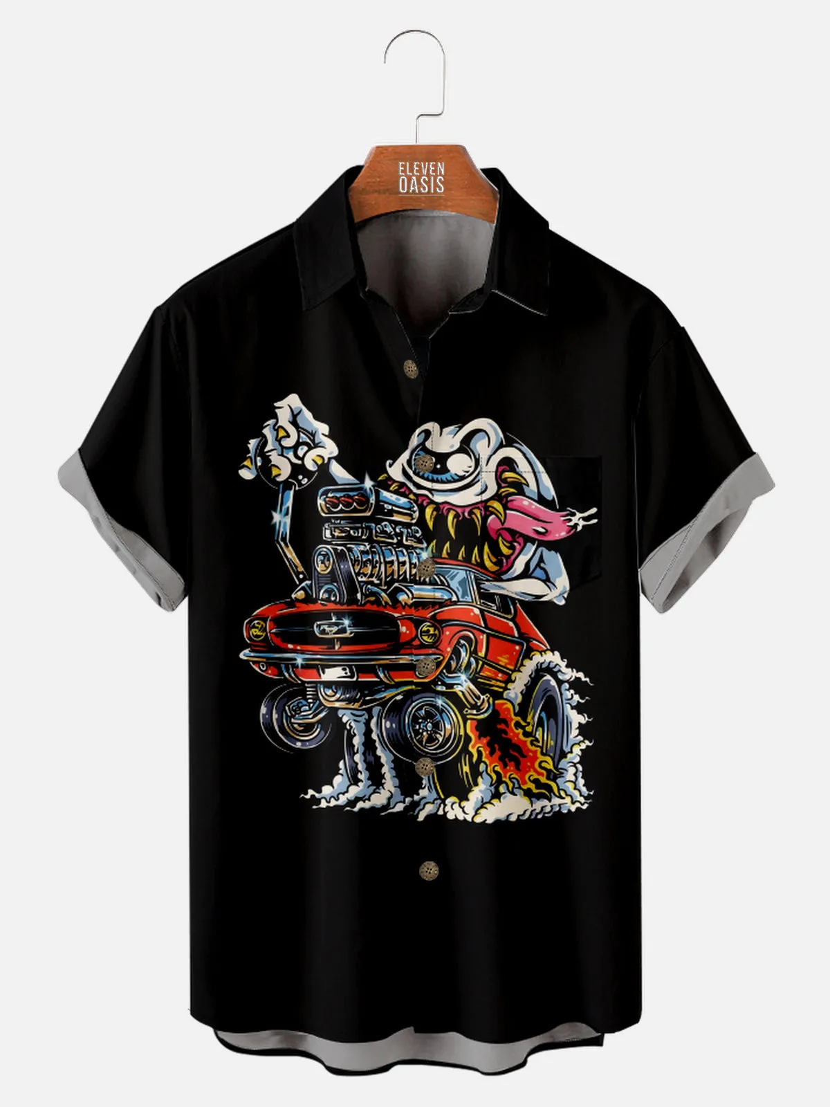 Men's Hot Rod Ghost Fink Short Sleeve Shirt sold by Eleven Oasis