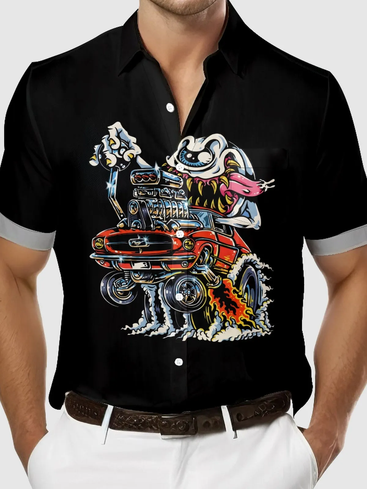 Men's Hot Rod Ghost Fink Short Sleeve Shirt sold by Eleven Oasis product image thumbnail 5