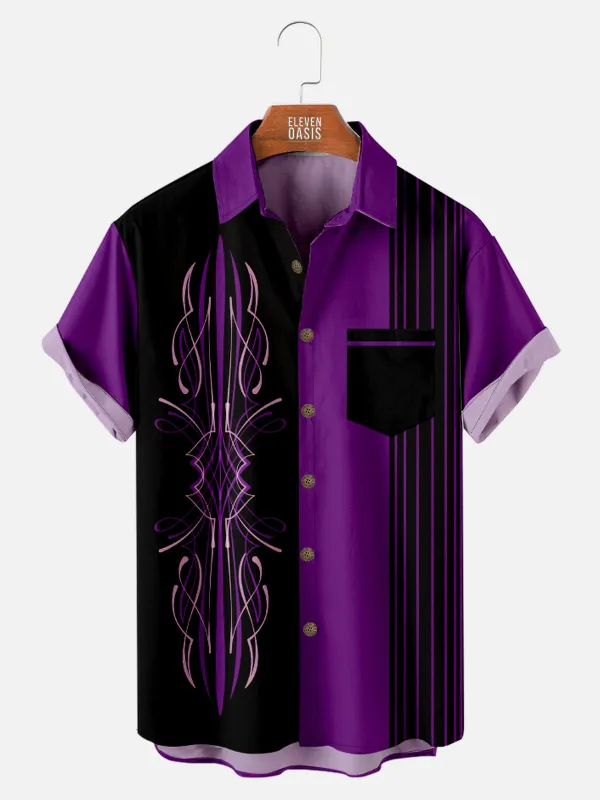 Men's Automotive Pinstripe Design with Stripes Short Sleeve Shirt sold by Eleven Oasis