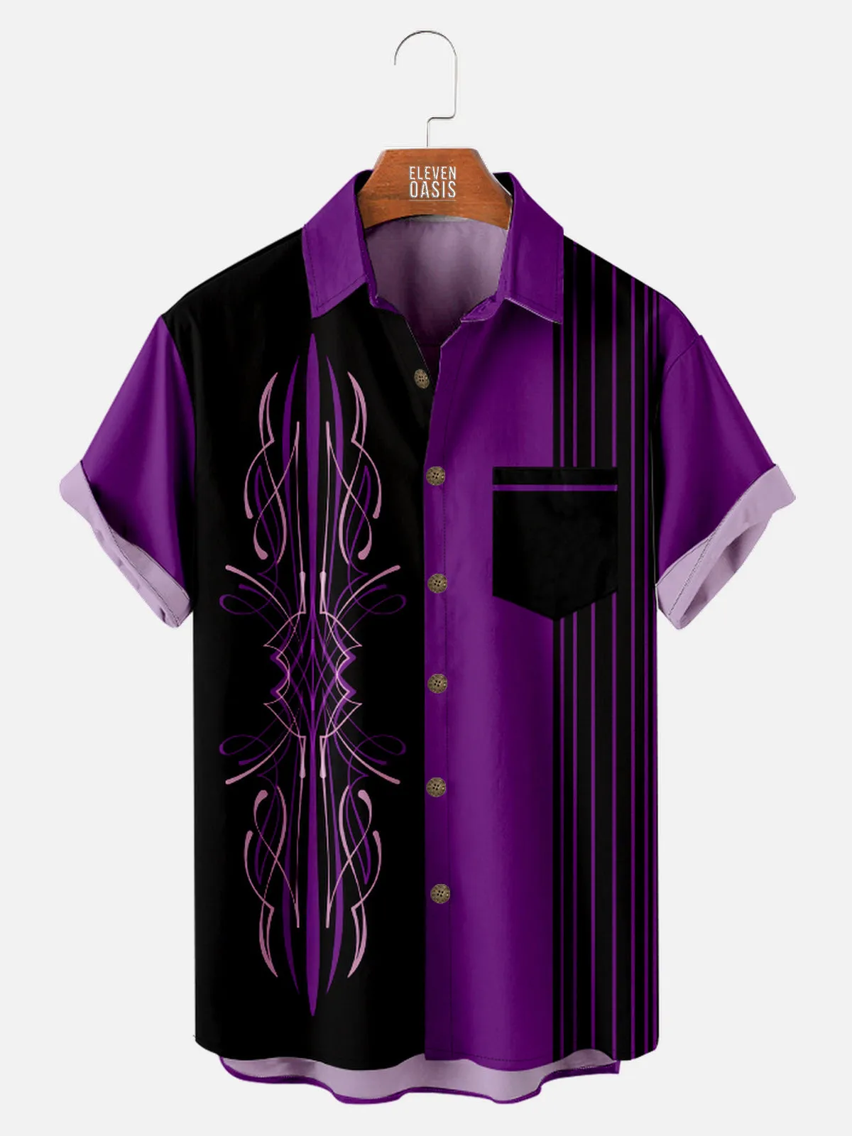 Men's Automotive Pinstripe Design with Stripes Short Sleeve Shirt sold by Eleven Oasis