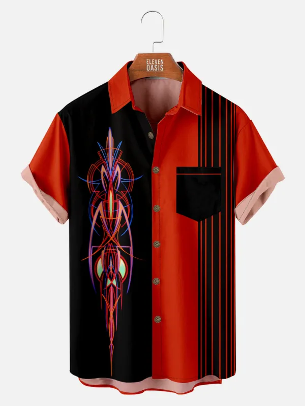 Men's Automotive Pinstripe Design with Stripes Short Sleeve Shirt sold by Eleven Oasis