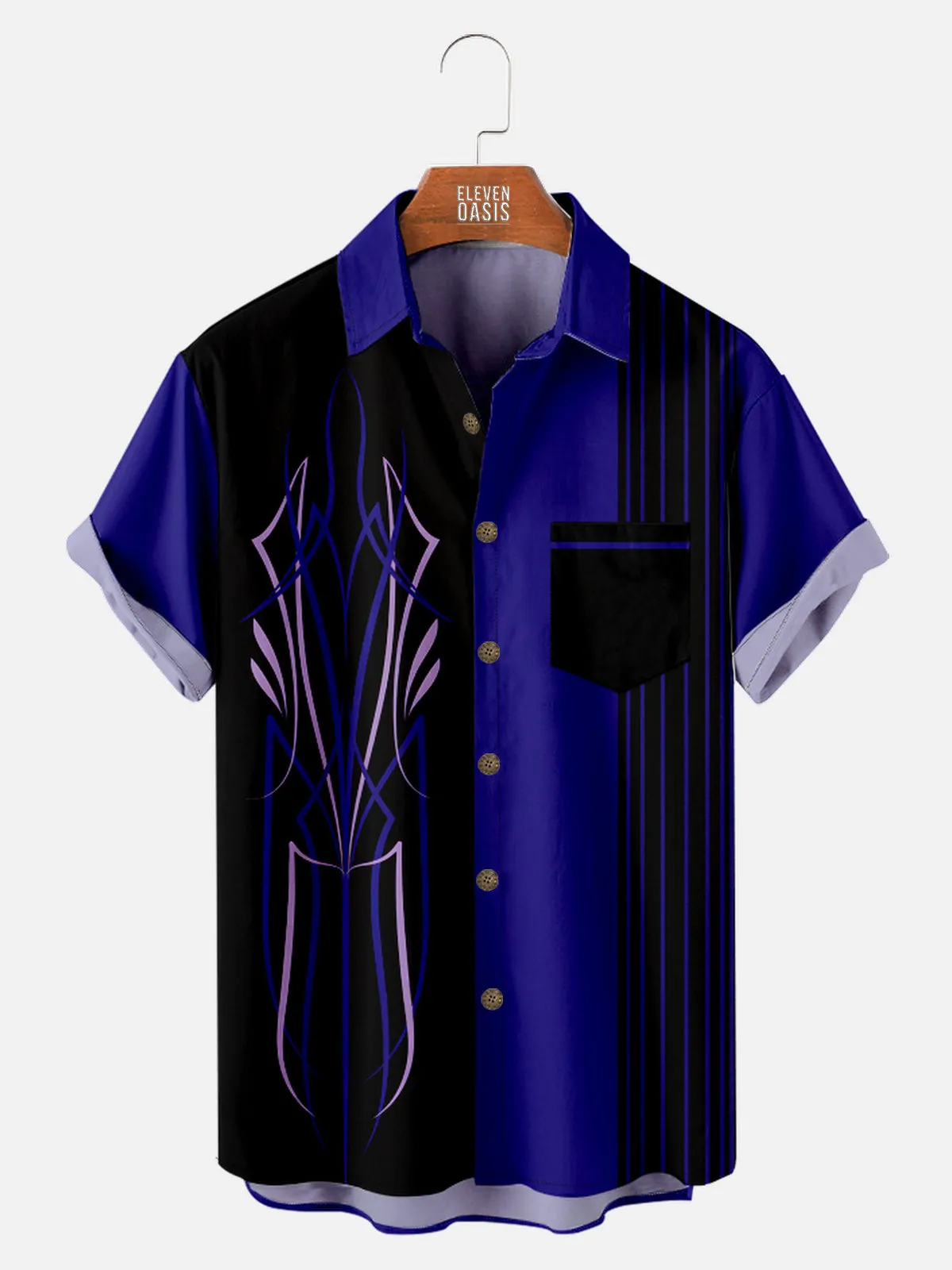Men's Automotive Pinstripe Design with Stripes Short Sleeve Shirt sold by Eleven Oasis