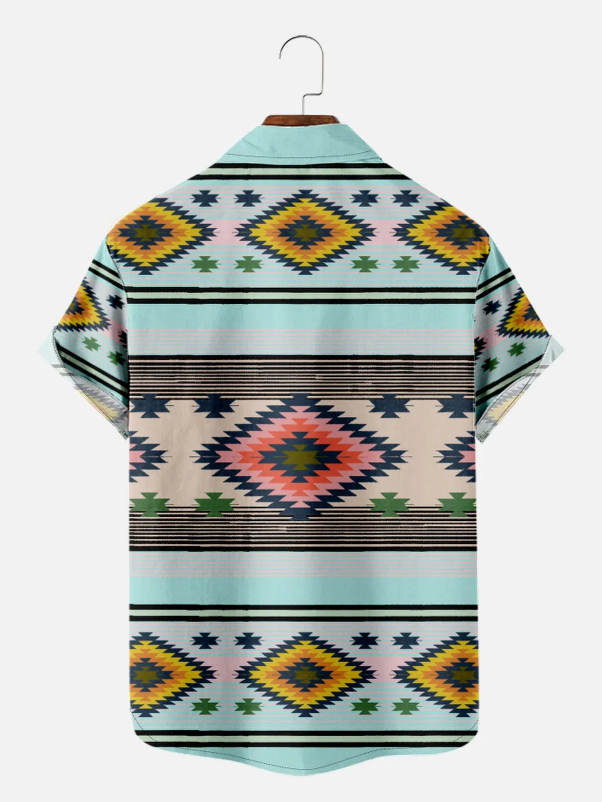 Men's Southwestern Geometric Pattern Short Sleeve Shirt sold by Eleven Oasis product image thumbnail 2