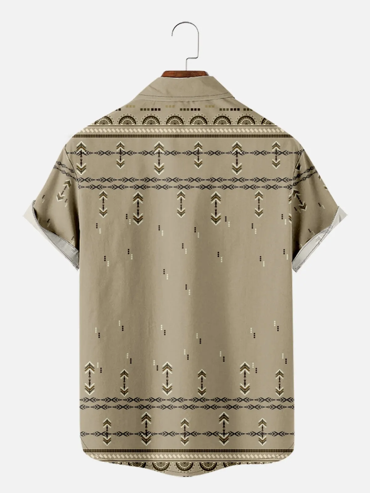Men's Simple Aztec Print Everyday Short Sleeve Shirt sold by Eleven Oasis product image thumbnail 2