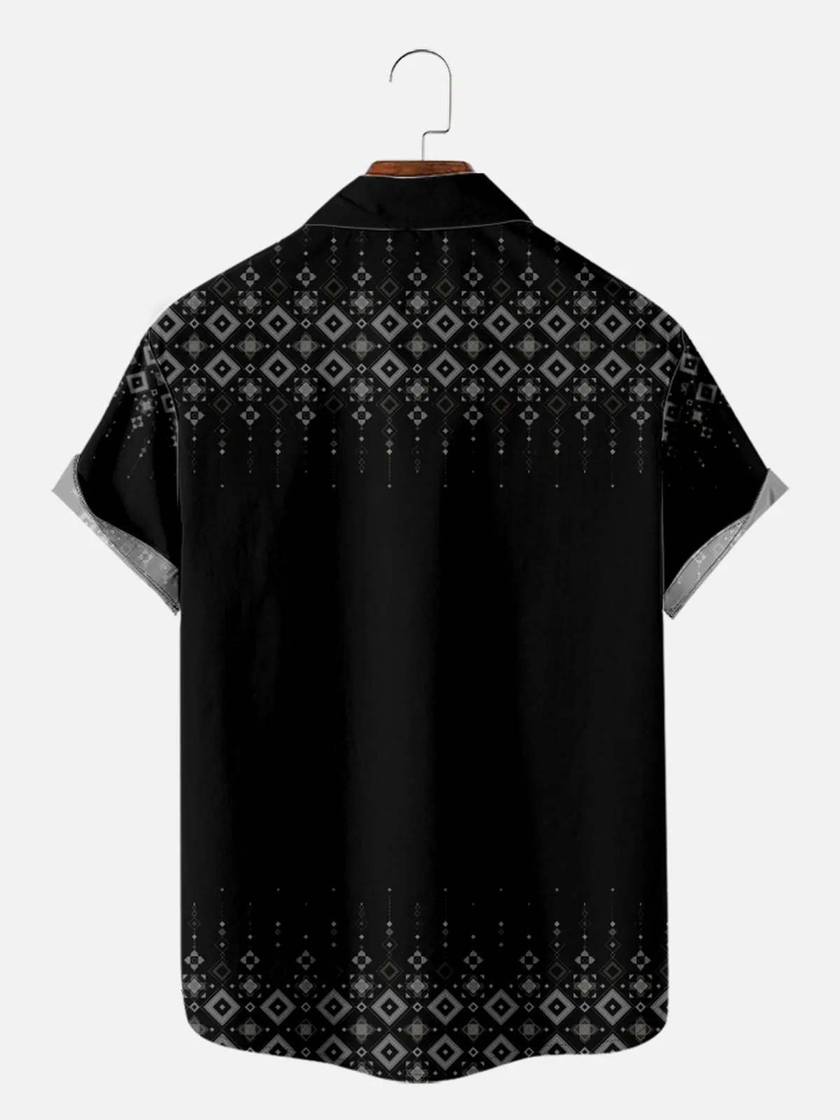 Men's Gradient Geometric Border Short Sleeve Shirt sold by Eleven Oasis product image thumbnail 2