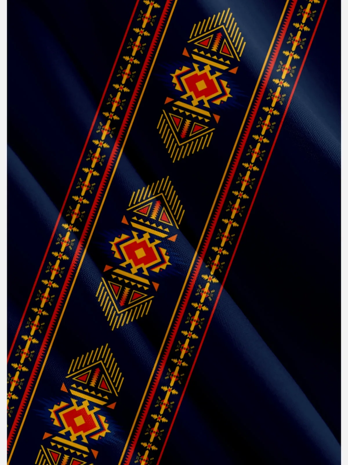 Men's Western Geometric Panel Stripe Short Sleeve Shirt sold by Eleven Oasis product image thumbnail 4