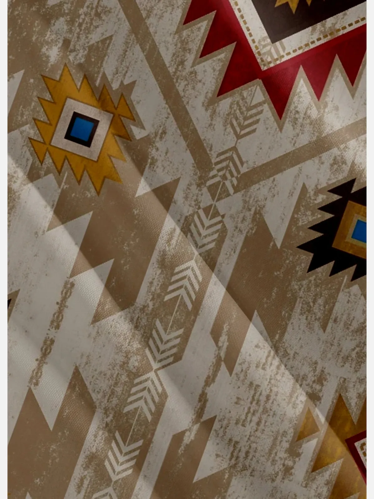 Men's Aztec Print Half and Half Design Short Sleeve Shirt sold by Eleven Oasis product image thumbnail 4