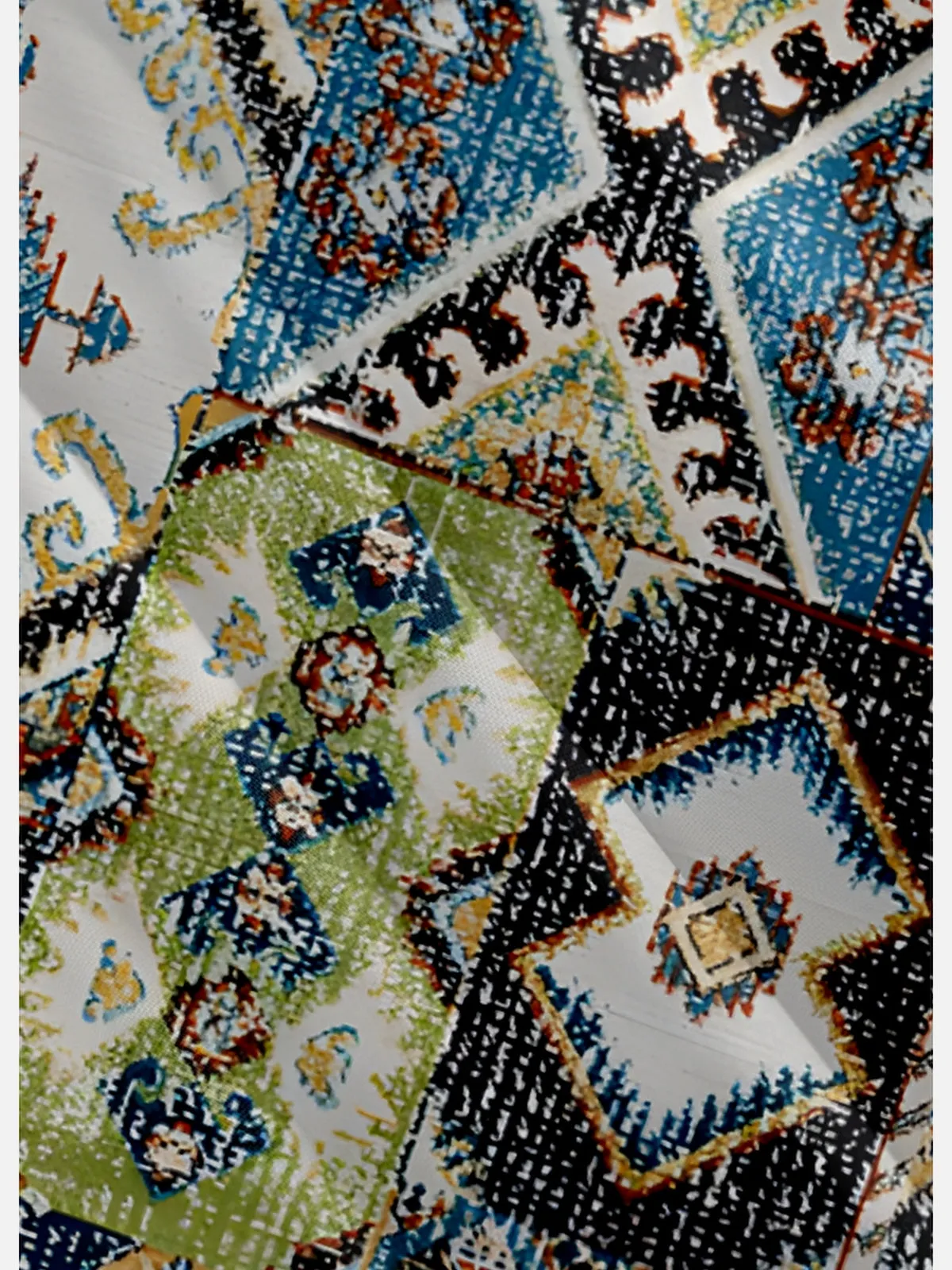 Men's Patchwork Aztec Print Short Sleeve Shirt sold by Eleven Oasis product image thumbnail 4